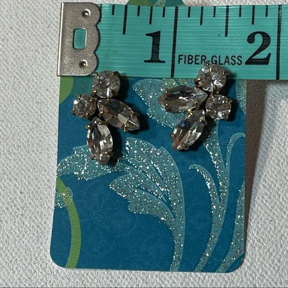 Antique rhinestone cluster earrings - Picture 5 of 6